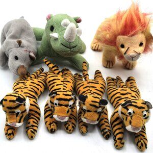 7 Lions & Tigers & Hippos O MY Ty Beanie Babies & retired Toys R Us